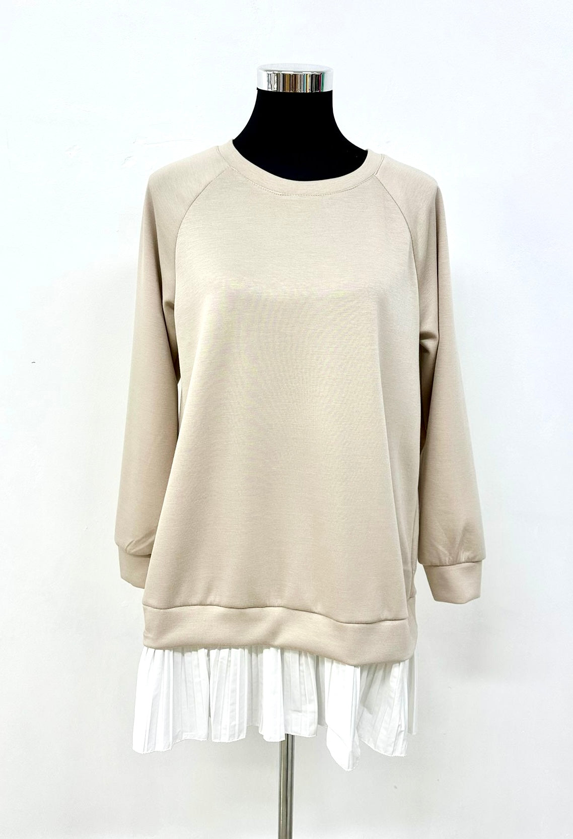 Sweat à ourlet plissé