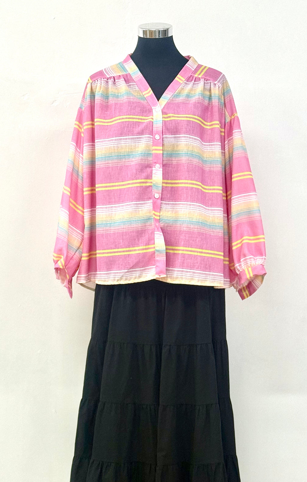 Striped V-Neck Blouse