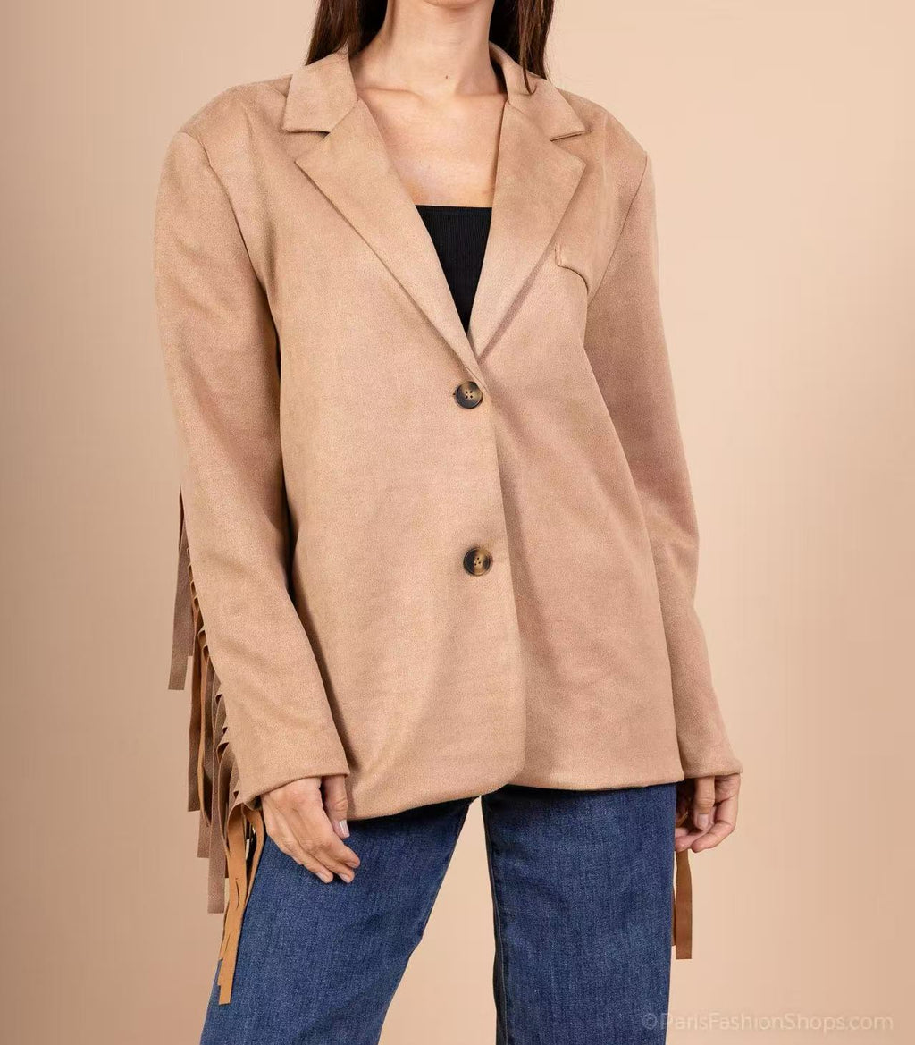 Veste Suédine à Franges