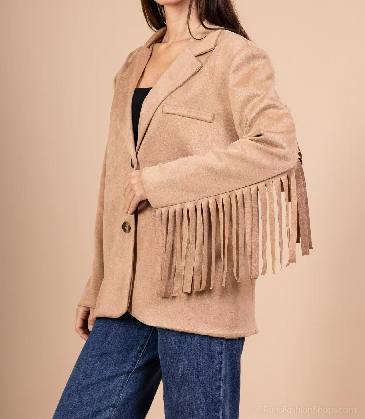 Veste Suédine à Franges