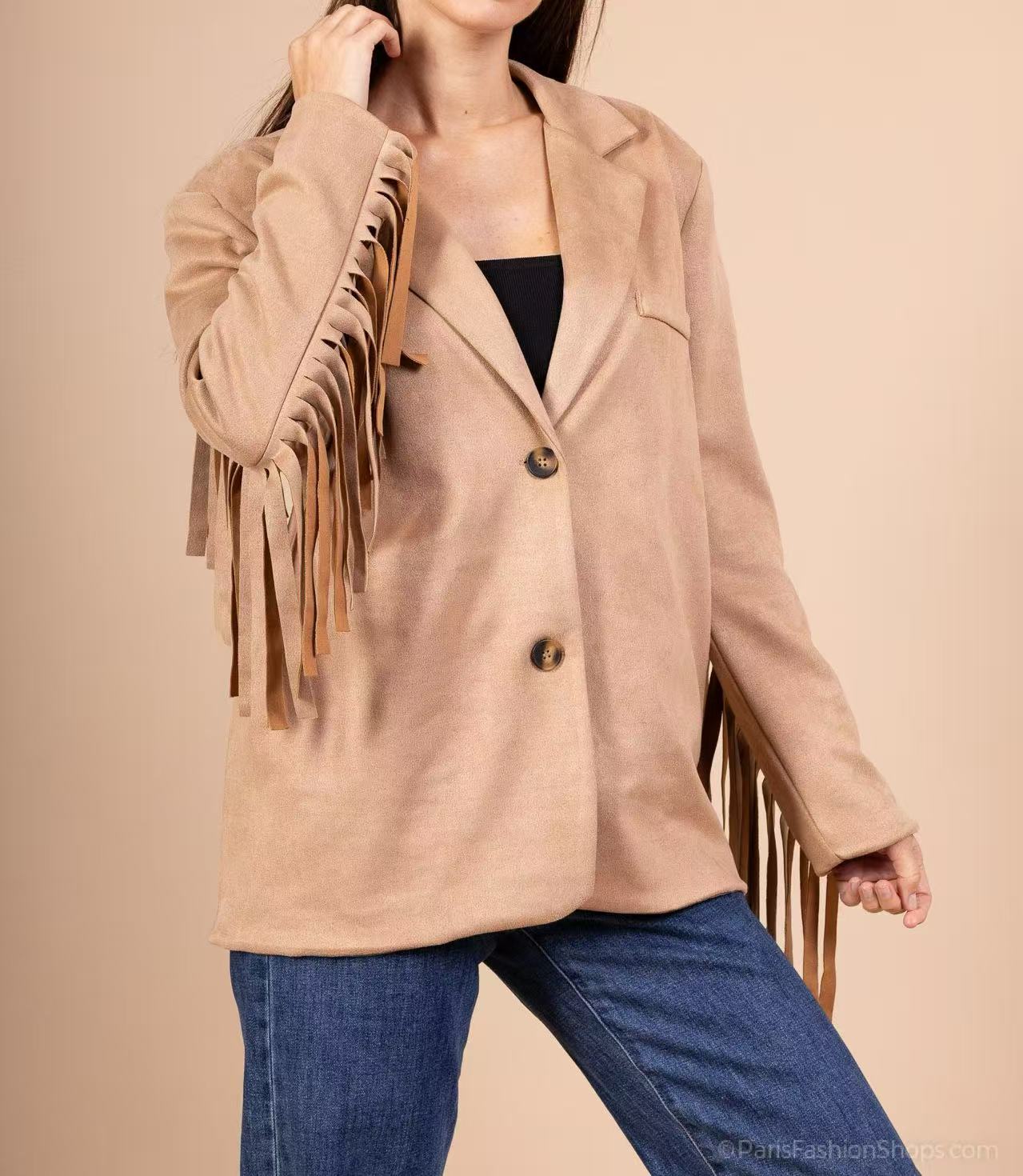 Veste Suédine à Franges