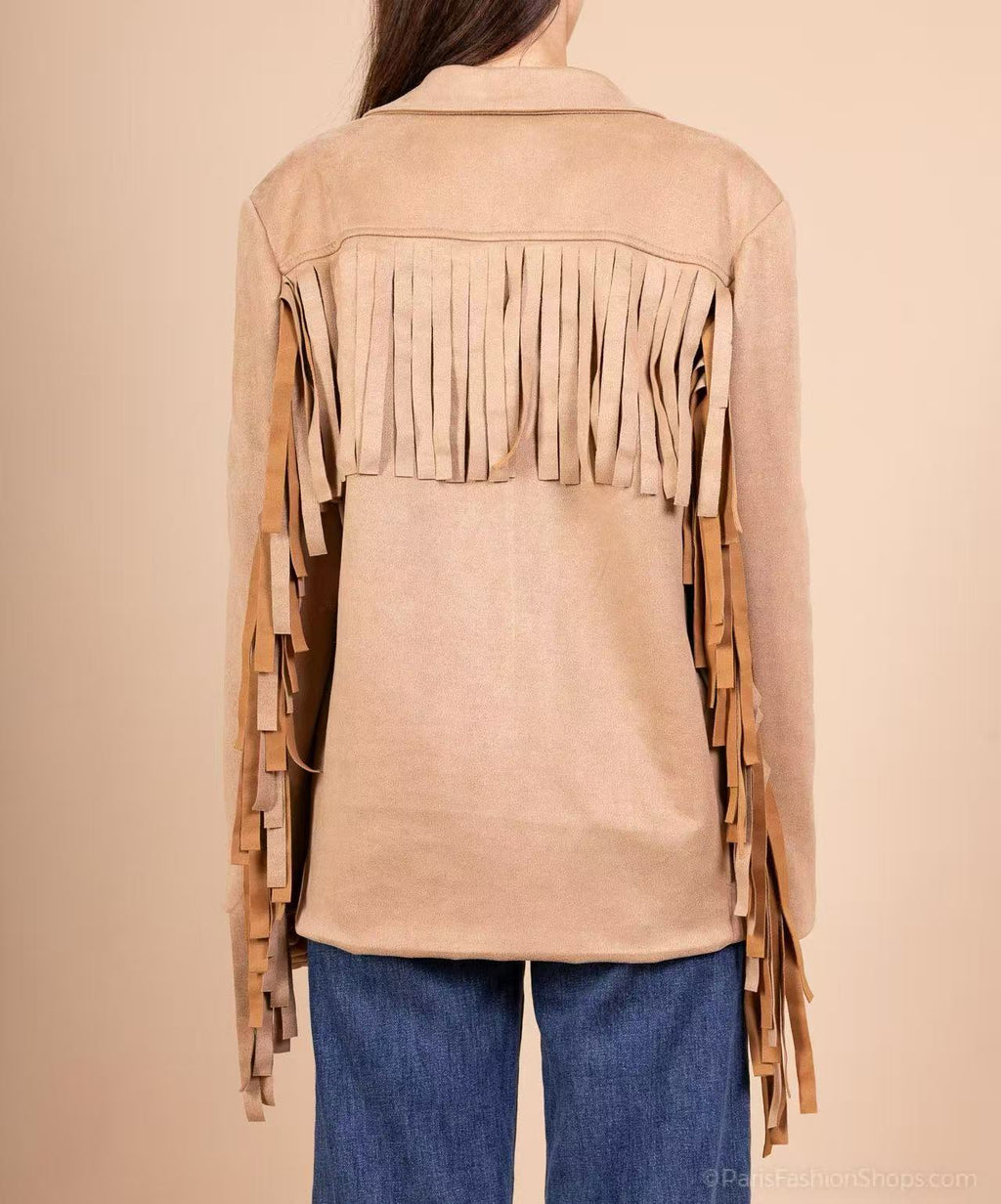 Veste Suédine à Franges