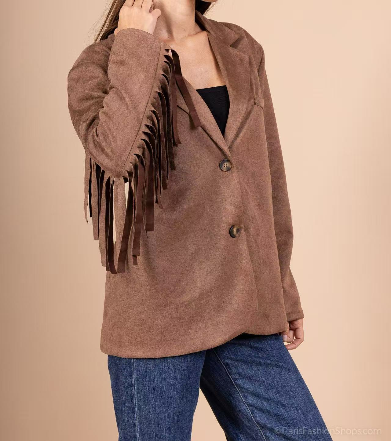 Veste Suédine à Franges