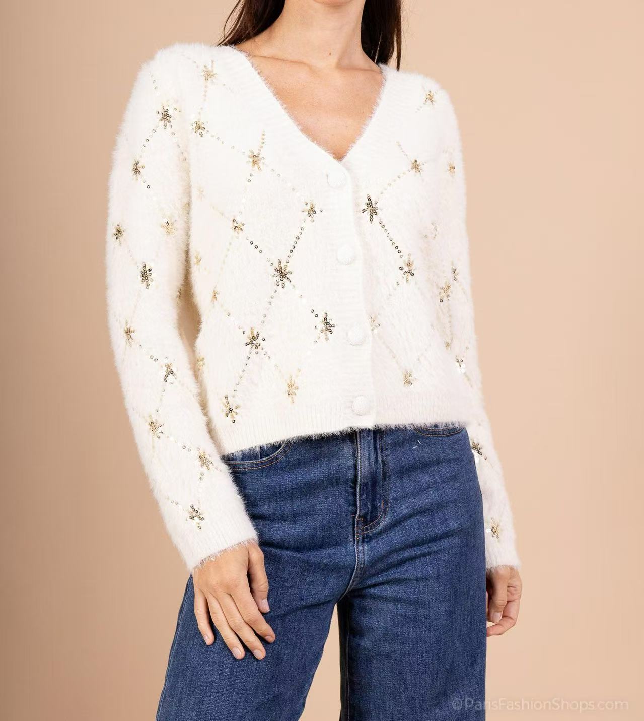 Cardigan Doux à Sequins