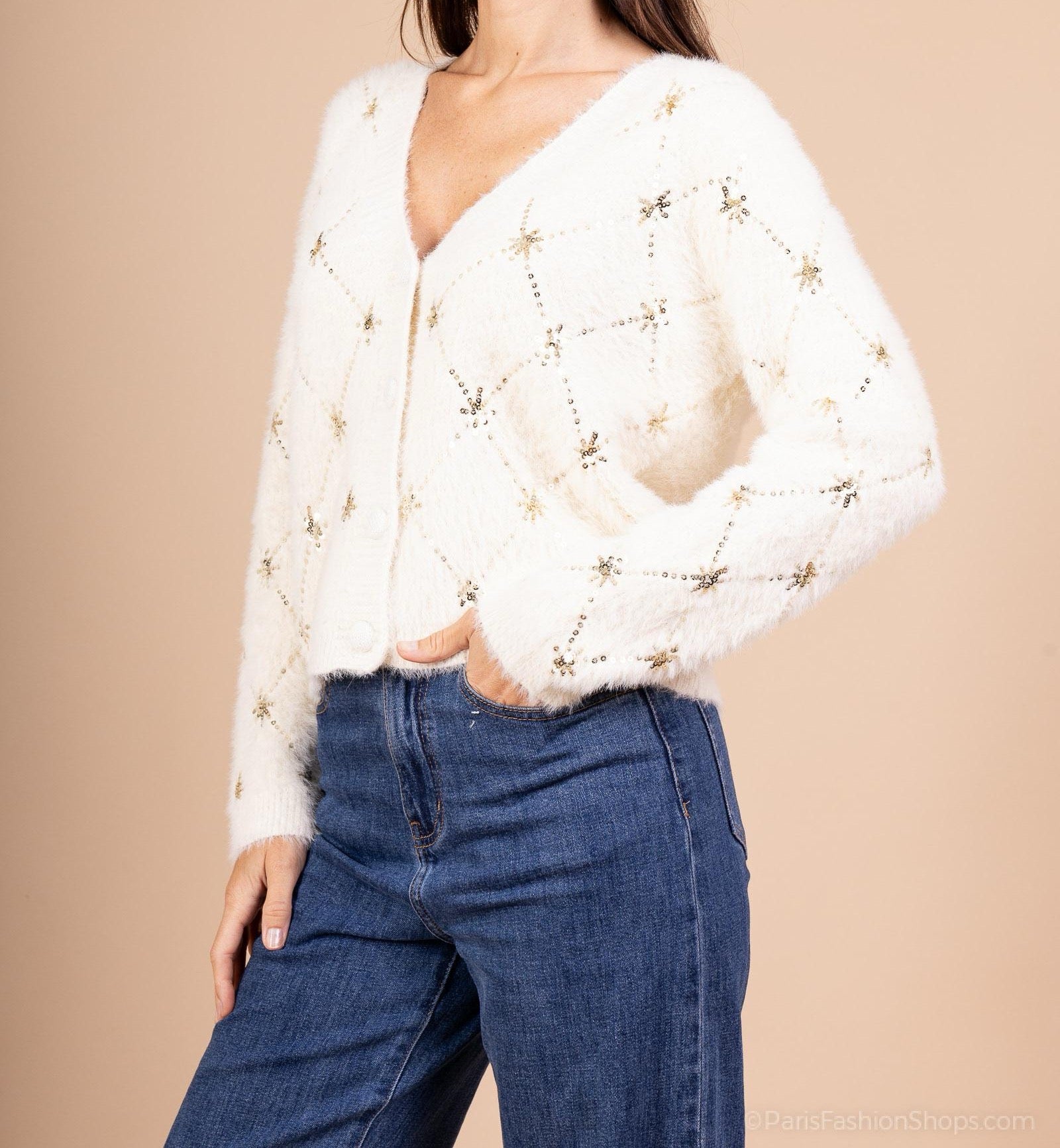 Cardigan Doux à Sequins