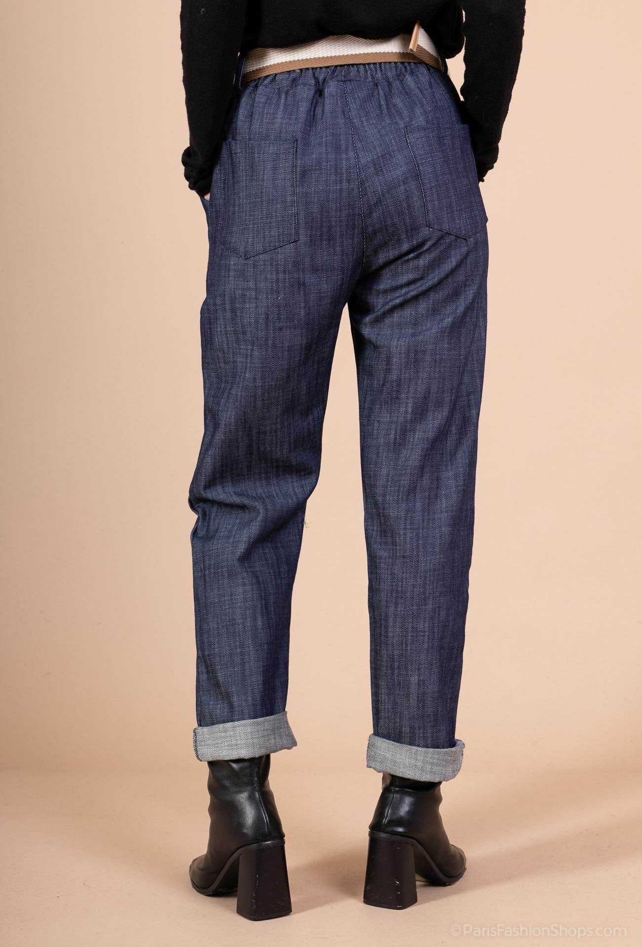 Soho Relaxed Denim Pants with Belt