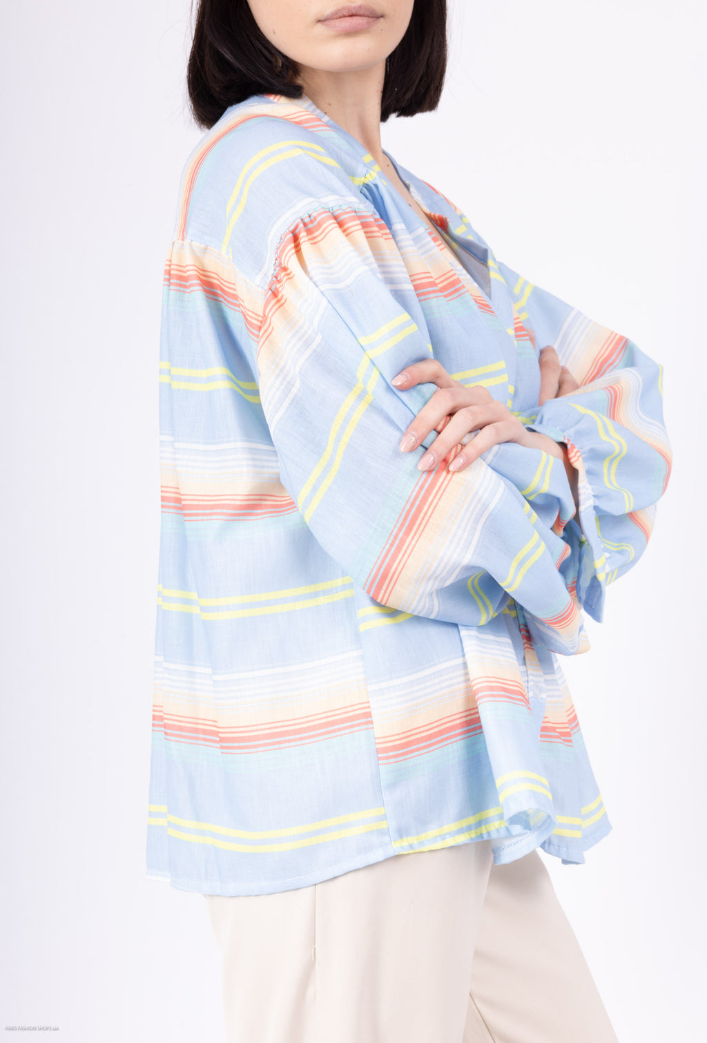 Striped V-Neck Blouse