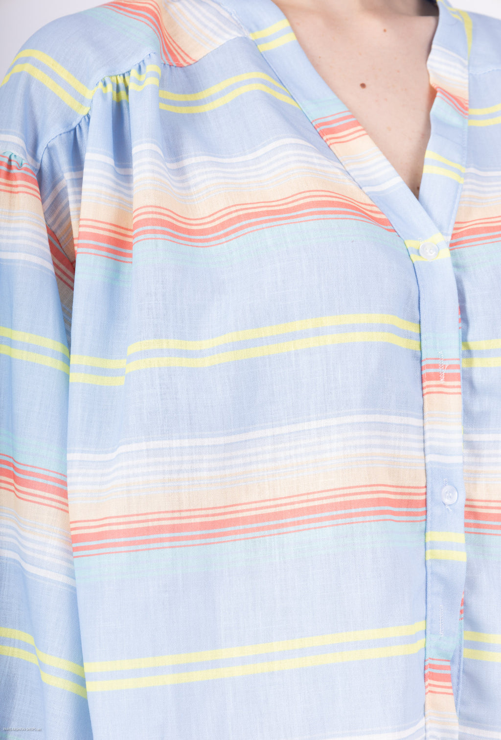 Striped V-Neck Blouse