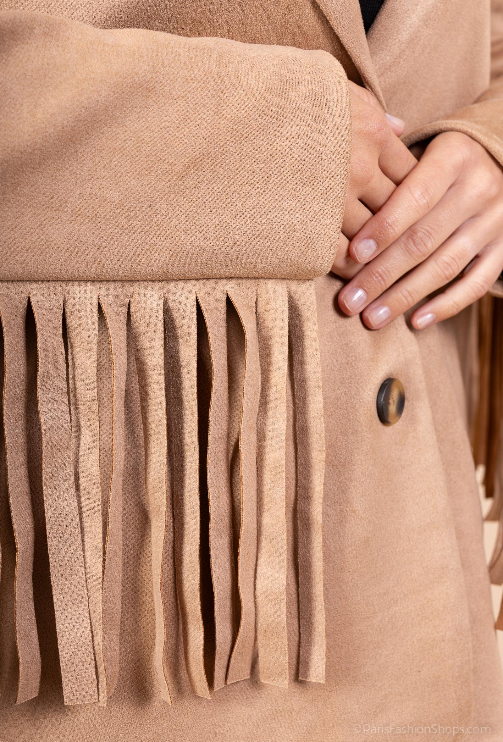 Veste Suédine à Franges