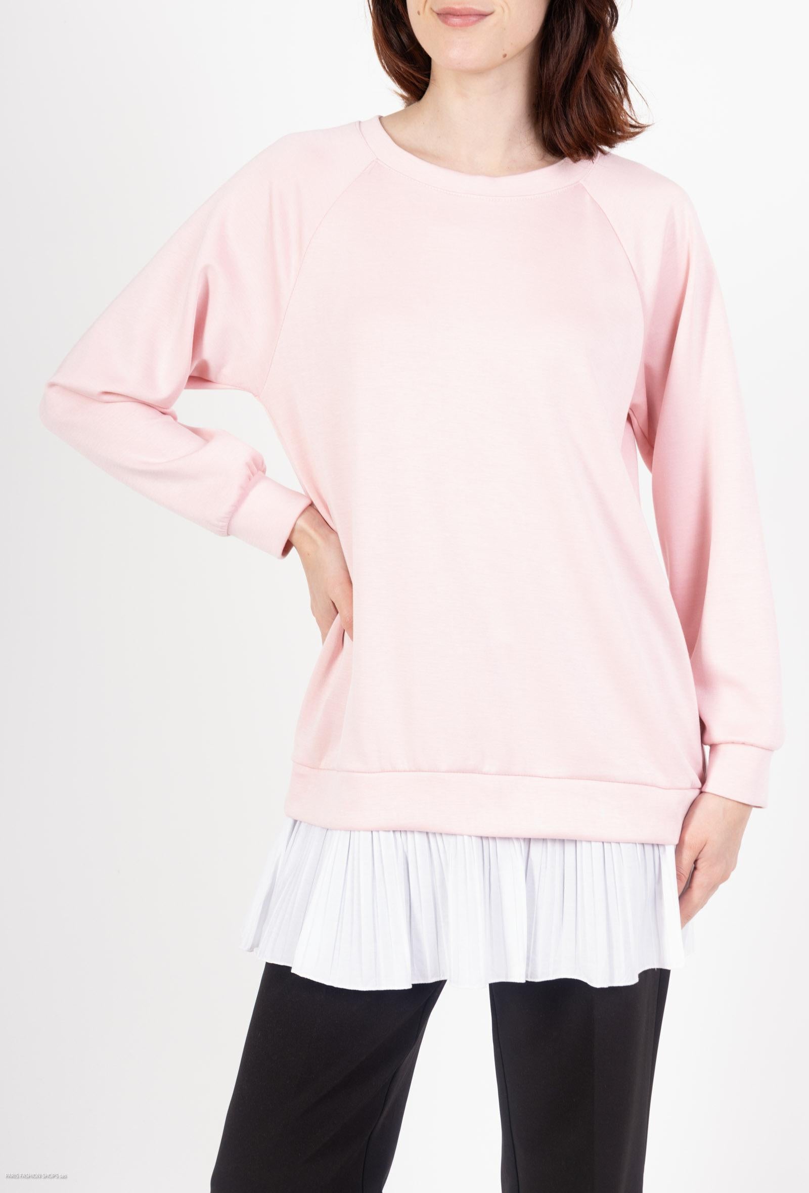 Sweat à ourlet plissé