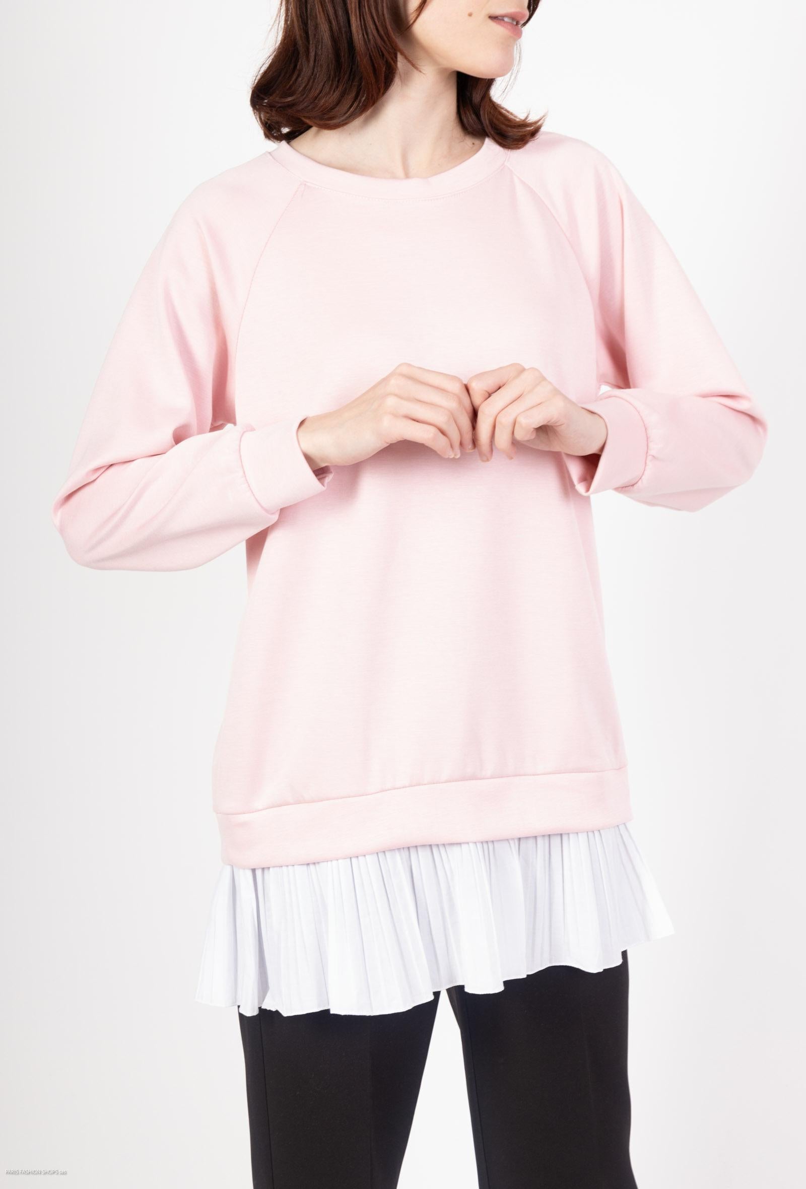 Sweat à ourlet plissé