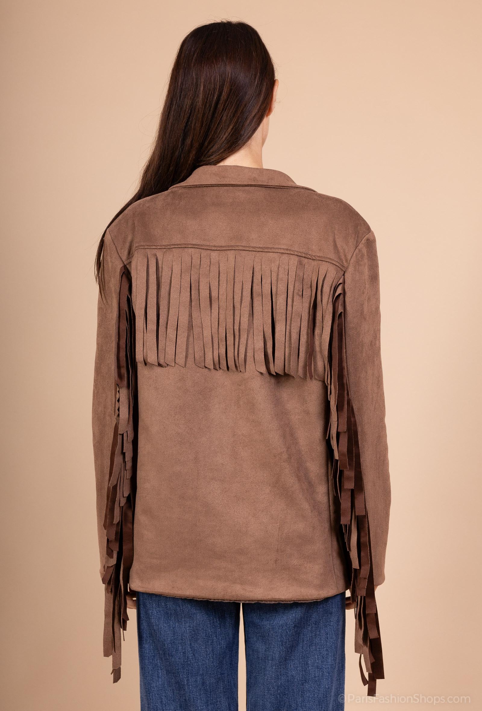 Veste Suédine à Franges